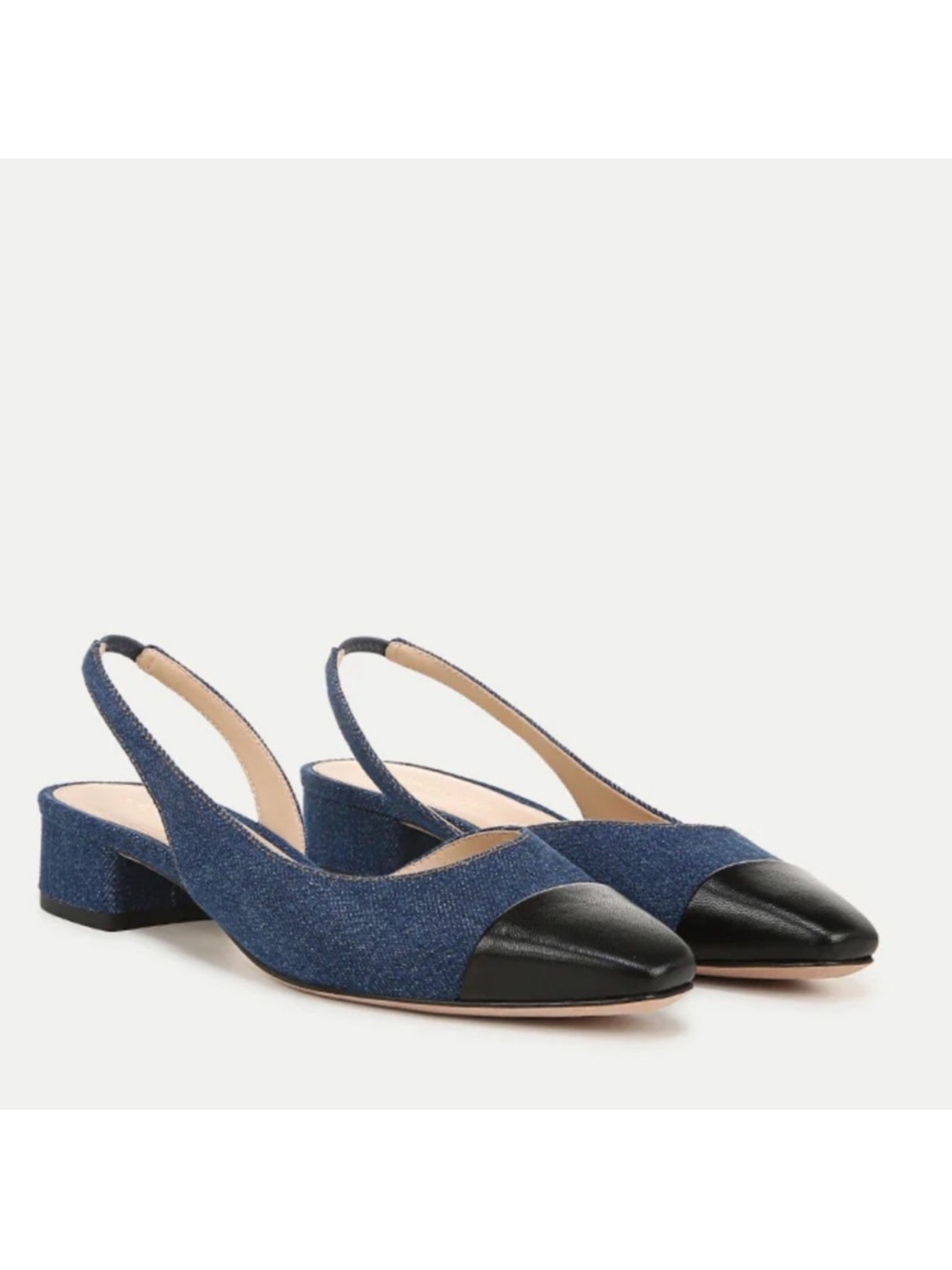 Veronica Beard Cecile Denim Cap-Toe Slingback